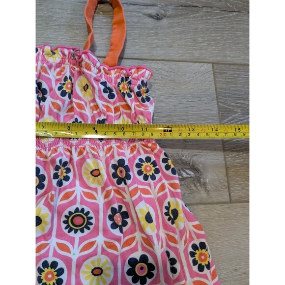 Hanna Andersson Sleeveless Pink Orange Floral Sundress Girls 120 US 6-7 - Picture 6 of 8